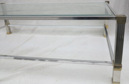 Table basse Pierre Vandel argentée et dorée – Image 3