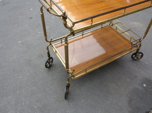 1970' Bar Roulant en Bronze Doré Décor Napoléon III – Image 6