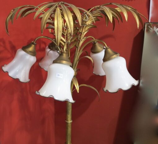 Floor Lamp bamboo golden iron 1970 - Image 2