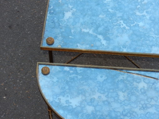 1950/70 Tripartite Table in Brass Style Maison Baguès - Image 8