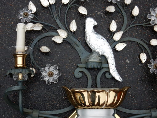 1970' Pair Wall Lamp has the Parakeet in the Style of Maison Baguès H 98 - Image 8