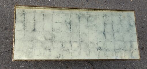 1950/70' Table Basse en Bronze Doré Décor Palmier Maison Charles 112 X 48 cm – Image 2