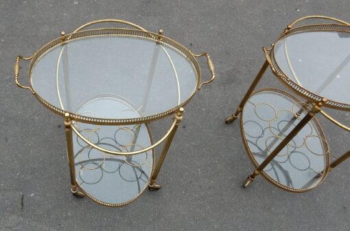 1950/70 Pair Of Rolling Bar In Brass Maison Bagués  in The Style of  L XVI - Image 7
