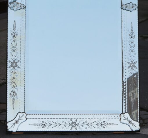 1900' Miroir Venise rectangulaire à Fleurs et Bulles 174 x 92 cm – Image 3