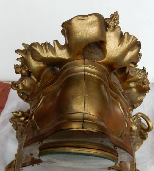 1840' Pendule Rocaille en Bronze par Denier à Paris "Un Monde Aquatique" – Image 4