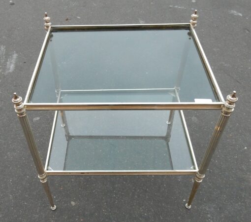 1970 End of sofa Maison Bagués  with tops in smoked glass  48 X 40 cm - Image 7