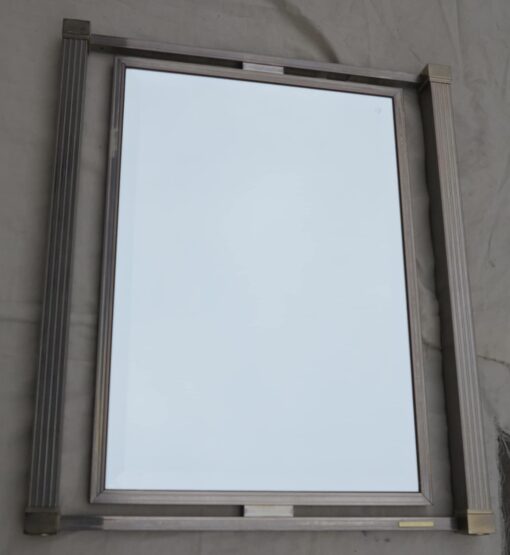 Miroir Pierre Vandel argenté et doré – Image 5
