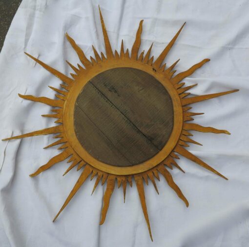 1950' Miroir soleil Convexe, bois doré 77 – Image 3
