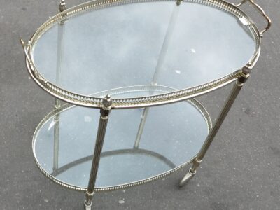 1970' Silvered bronze troll rolling bar art deco Maison Bagués