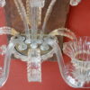 1950/70' Paire d'Appliques à 2 Bras de Lumière en Cristal de Murano Avec Paillons d'Or Modèle Jet d'Eau Véronèse 33 H X 36 cm – Image 5