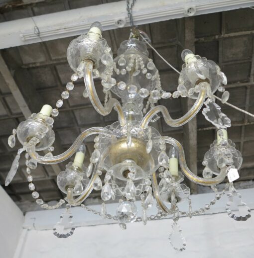 1950' Lustre Style Bohême 6 Bras de Lumières Hauteur 90 Diamètre 68 cm – Image 5