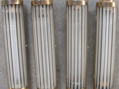 Series of 8 Sconces with Glass Tubes Style Genet Michon