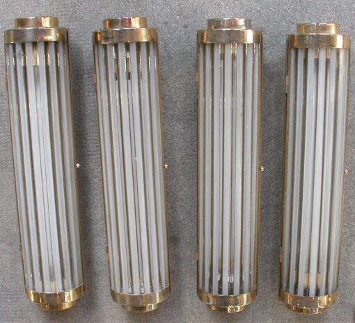 Series of 8 Sconces with Glass Tubes Style Genet Michon