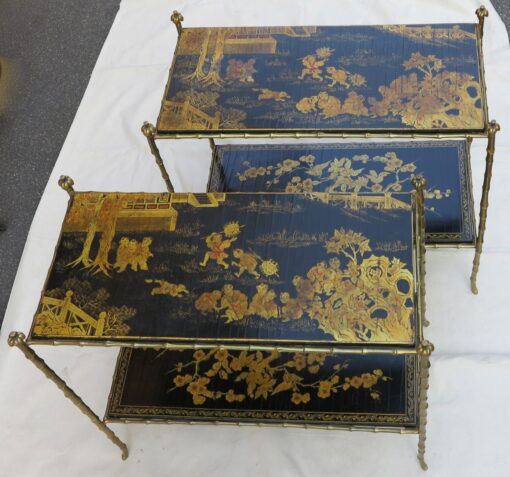 pair Coffee table Maison Bagués  lacquer of china palmtree model - Image 6