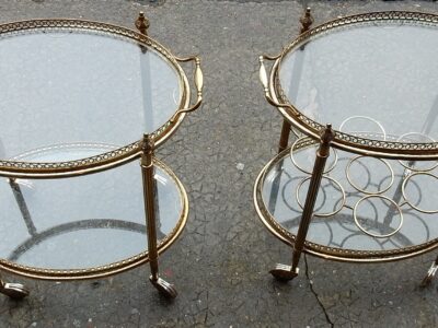 1970' Pair Gilted bronze troll rolling bar  Maison Bagués