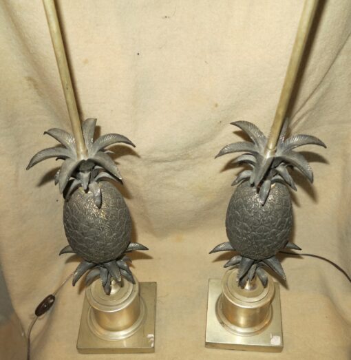 Pair of lamps Pineapple silvered Maison Charles  Style - Image 4