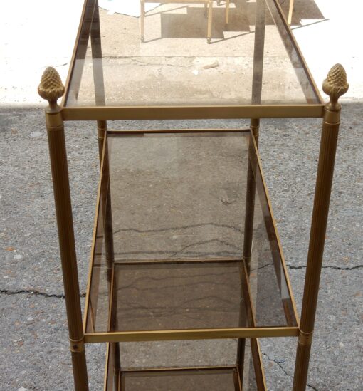 1970' Etagere A 4 Niveaux  En Bronze Maison Bagués Avec Pommes de Pin – Image 7