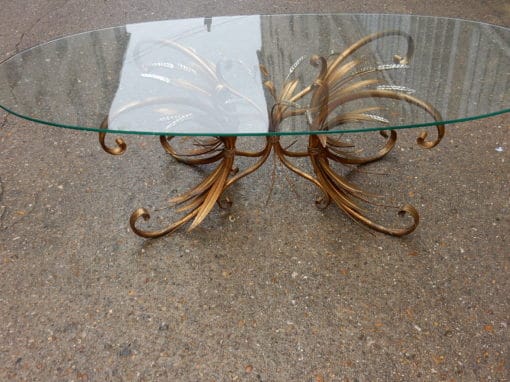 1970'  Cofee Table sheaf of wheat Gilted in The Style of Coco Chanel - Image 6