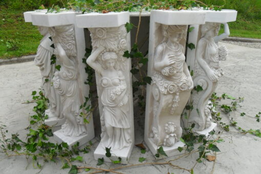 1950/70 'Set of 12 Antique White Marble Statues - Image 4