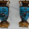 1890' Paire de Lampes Cloisonnées Japon Aux Oiseaux et Dragons – Image 2