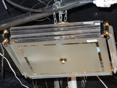 1970' Gilted Iron and Lucite Ceiling Light Shape Style Design Square Form