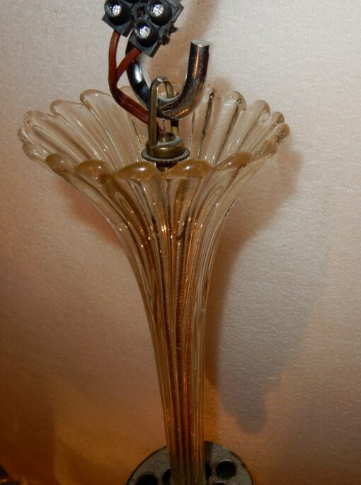 1950/70 Chandelier Murano Crystal and Gold Inclusion, Pineapple Form by  Barovier & Toso - Image 5