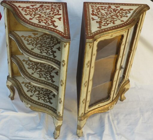 Paire d Encoignures bois doré italie