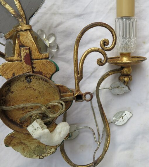 1970' Pair Wall Lamp has the Parakeet Style Baguès - Image 6