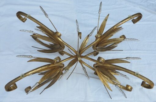Sheaf of wheat style oval golden and silvery Coco Chanel cofee table - Image 2