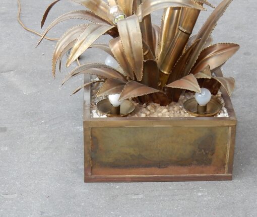 1970' Plante Éclairante en Laiton Maison Jansen 3 Têtes Style Baroque – Image 6