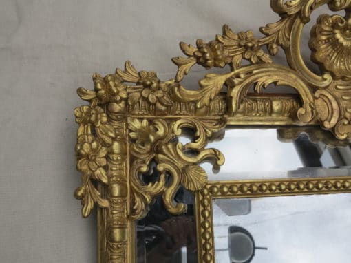 Miroir Style Régence à Coquille Glaces Mercure Parecloses Doré à l'or 120 x 88 cm – Image 6