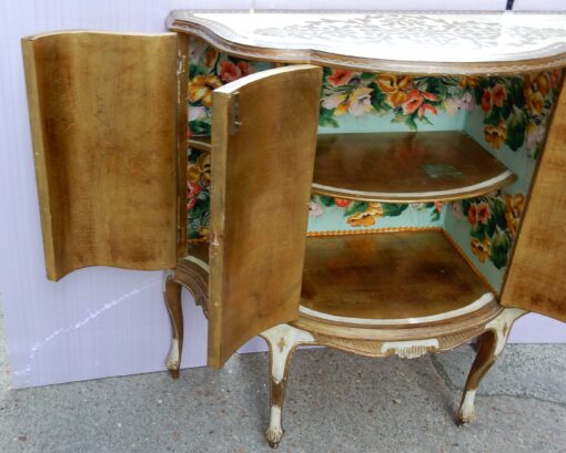 1970' Buffet Arbaléte 4 Portes Bois Doré Style Renaissance Italienne – Image 6