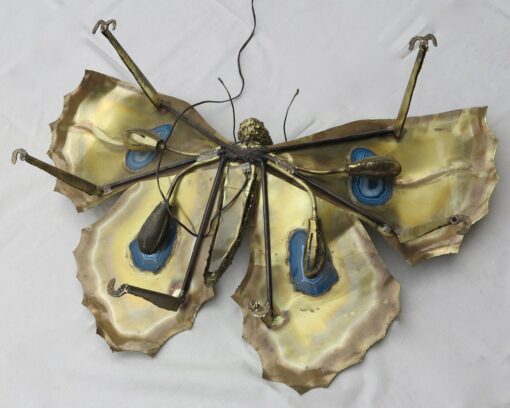 1950/70' Table has the bronze butterfly with blue agates style Duval Brasseur enlightening - Image 4