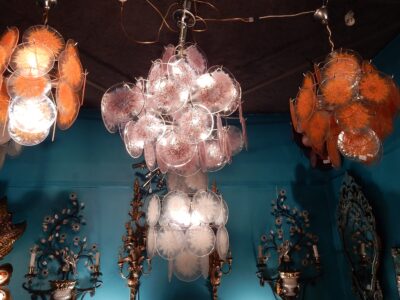 1950/70' Lustre Vistosi 36 Cristaux Opalescents Nuance Violine