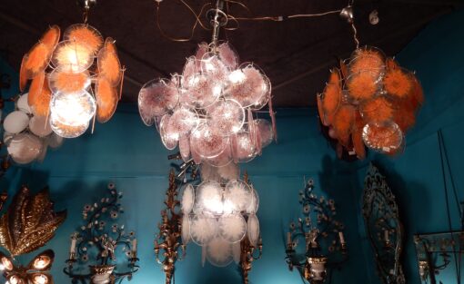 1950/70' Lustre Vistosi 36 Cristaux Opalescents Nuance Violine