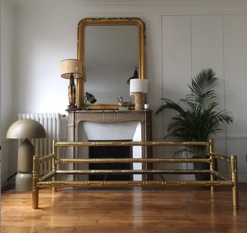 1970 'Sofa 3 Seater Maison Jansen Brass Model Bamboo - Image 4