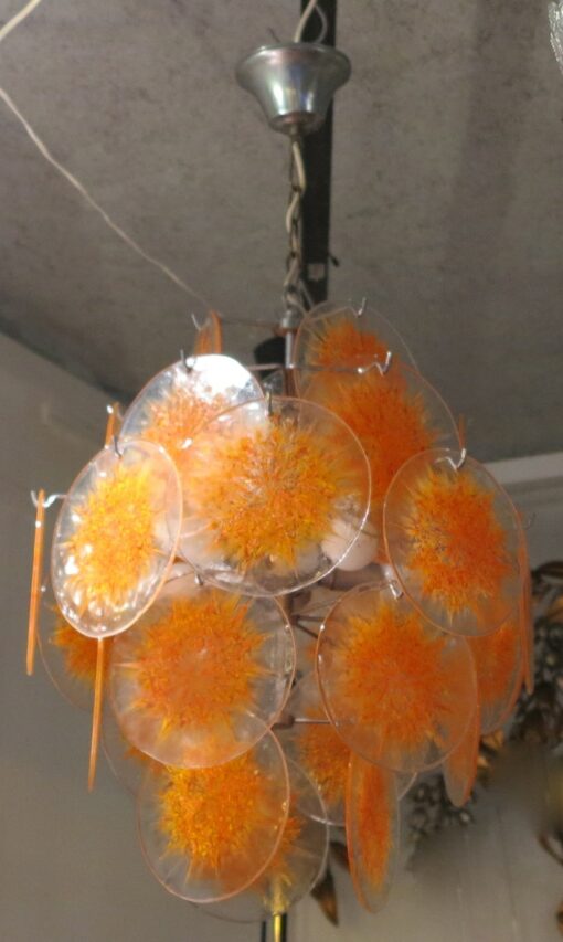 1970'  Venini Bowl Chandelier in the Style of Vistosi 27 pieces - Image 2