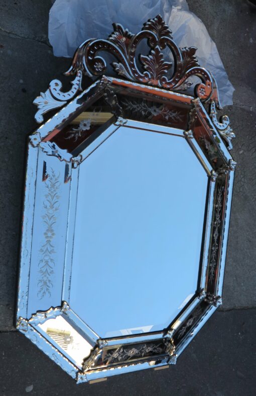 1880' Mirror Venice Octagonal Has Front Wall Silvering 149X99 cm