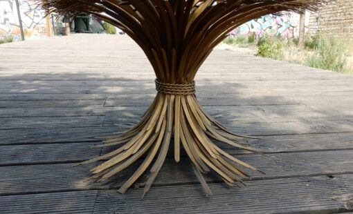 1970' Pedestal Table or Coffee Table in the Style YSL in Gilted Iron - Image 5