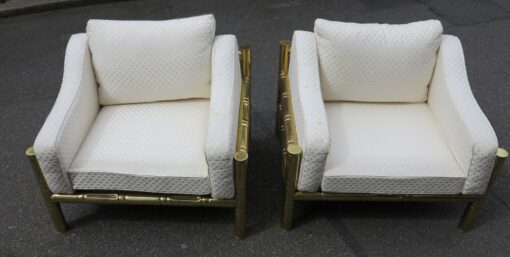 1950/70 Paire de fauteuils laiton doré design italien modele bambou