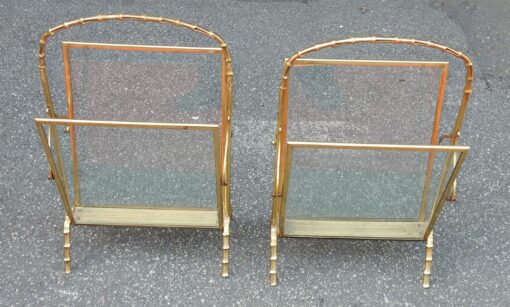 1950/70' Paire de Porte Revues Style Maison Baguès Modèle Bambou en Laiton Poli – Image 8