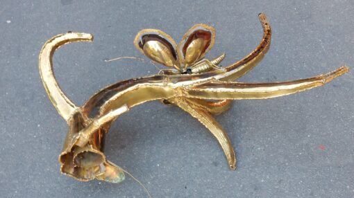 1970' Cofee Table Butterfly Duval Brasseur With Wings Agates - Image 5