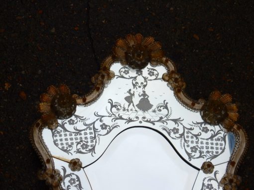 1950/70' Romantic Mirror Murano Mr et Mme H 87 x 59 cm - Image 8
