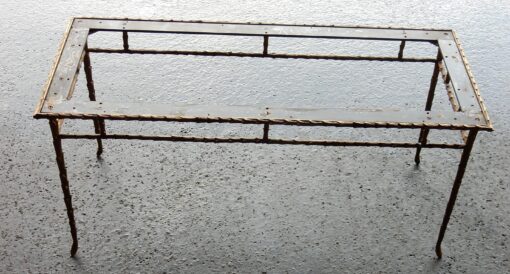 1950/70' Coffee Table Maison Charles, Top in Oxyded Gilted Mirror - Image 3