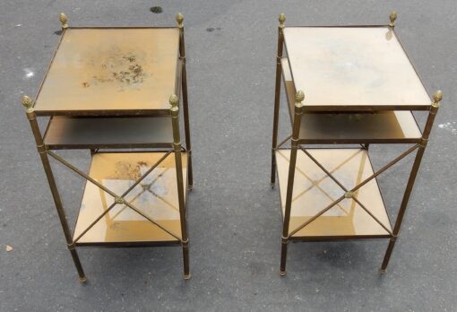 1950/70' Pair of Shelves has 3 Levels Maison Baguès with Crosses Flower - Image 6