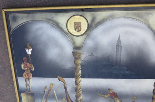 1950′ Eglomised Panel “Gondola ride for the Carnival of Venice” - Image 3