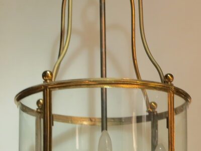1950 ' 3 Gilted Iiron Lanterns Directoire Style