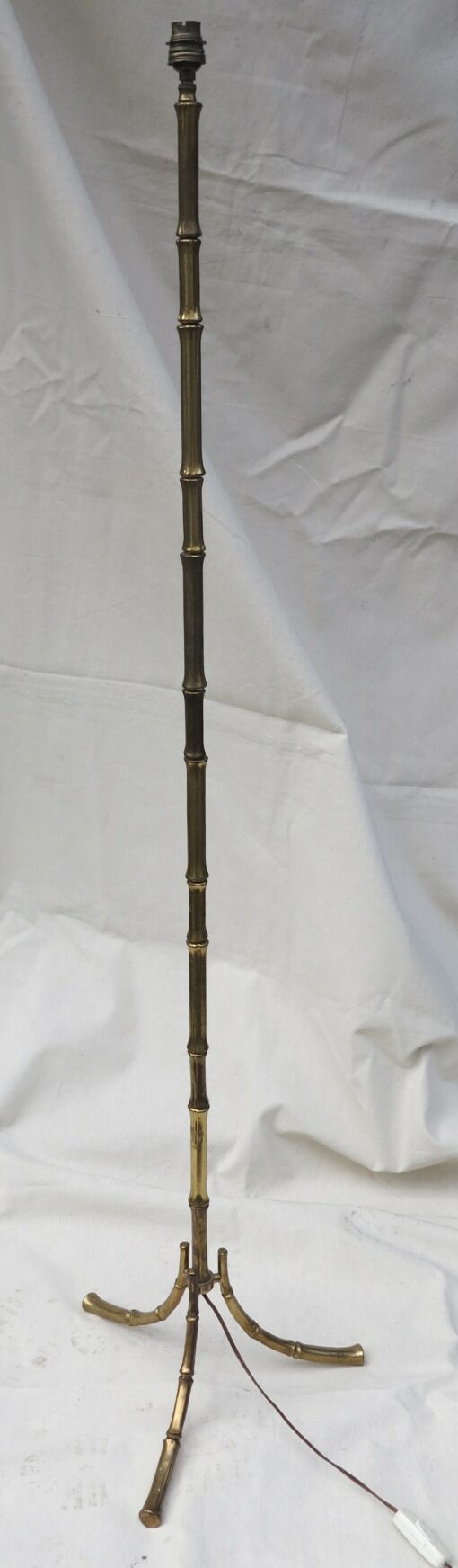 Lampadaire en bronze  decor bambou style Maison Bagués