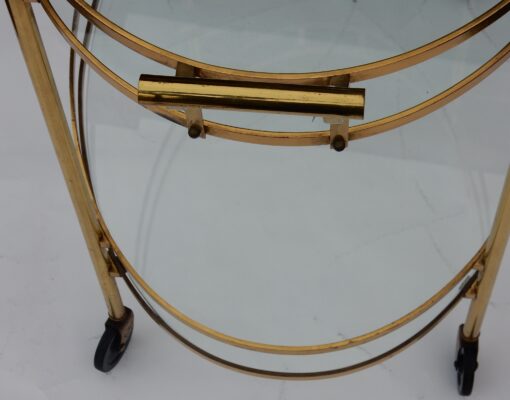 1970' Maison Jansen Brass Rolling Bar - Image 7