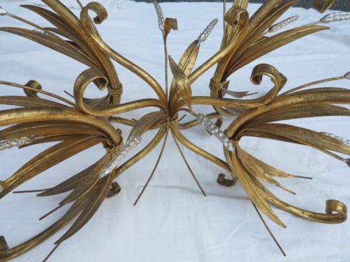 Sheaf of wheat style oval golden and silvery Coco Chanel cofee table - Image 5